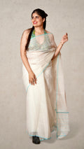 Off White Kota Doria Handloom Saree – Rajasthan