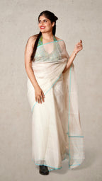 Off White Kota Doria Handloom Saree – Rajasthan