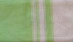 Close-up of khat-patterned texture of pastel-green Kota Doria handloom cotton saree