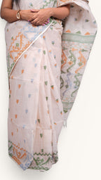 Ivory Baluchari Taant Saree: West Bengal
